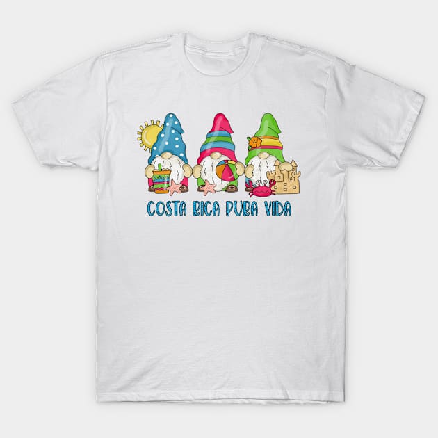 Costa Rica Pura Vida Beach Gnomes Souvenir T-Shirt by tropicalteesshop